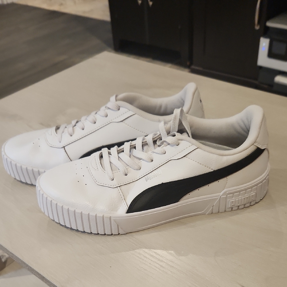 Puma Classic White and Black Sneakers